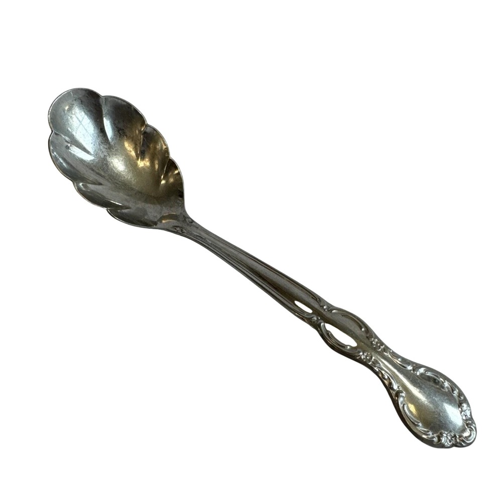 Vintage‎ Wm Rogers & Son Stainless Sugar Spoon Shell 5.5"